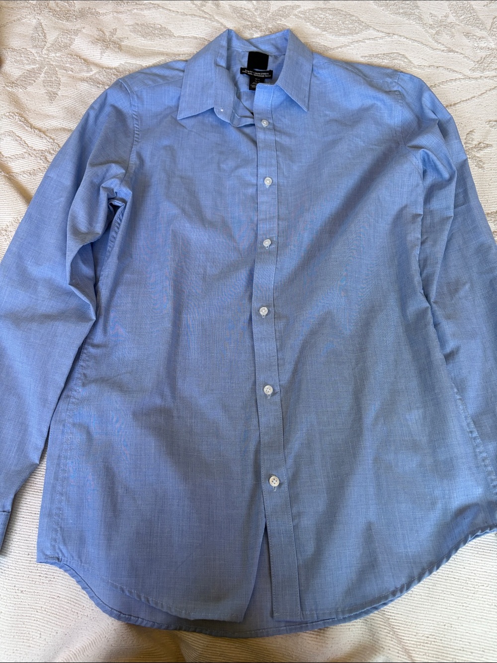 H&M Men's Sky Blue Button-Down Slim Fit Dress Shirt